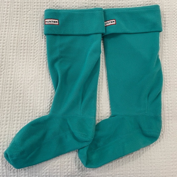 Hunter Shoes - Teal Fleece Hunter Boot Liner Socks, Size M/L